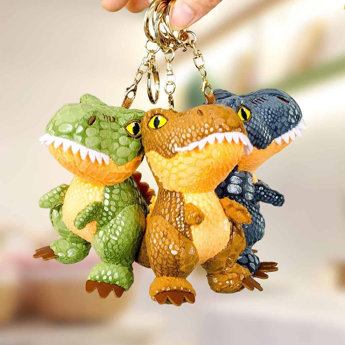 迷你霸王龙恐龙系列钥匙扣毛绒玩具挂件